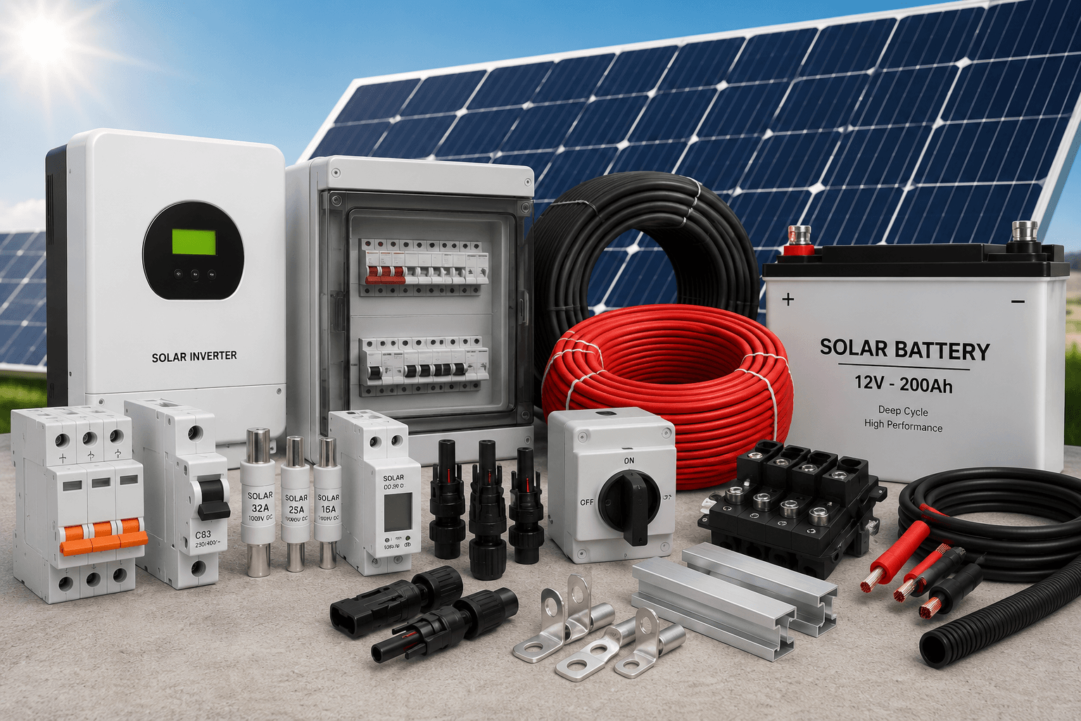 Solar electrical parts