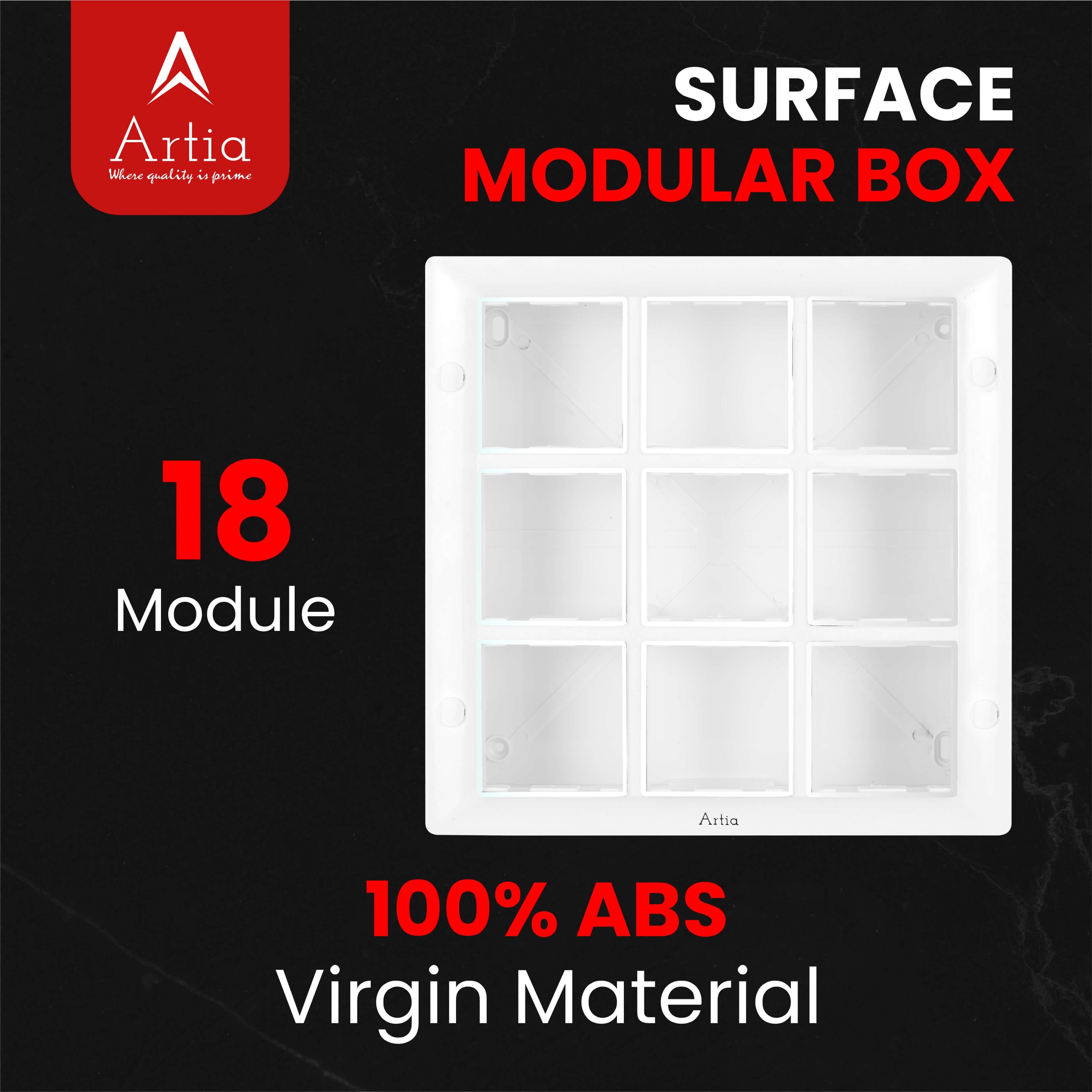 18 module surface gang box with silverline