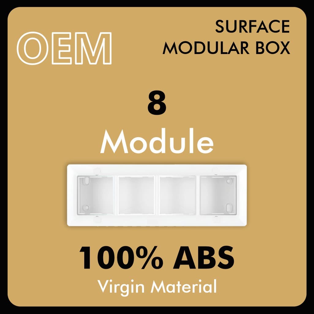 8 hz module surface gang box with silverline