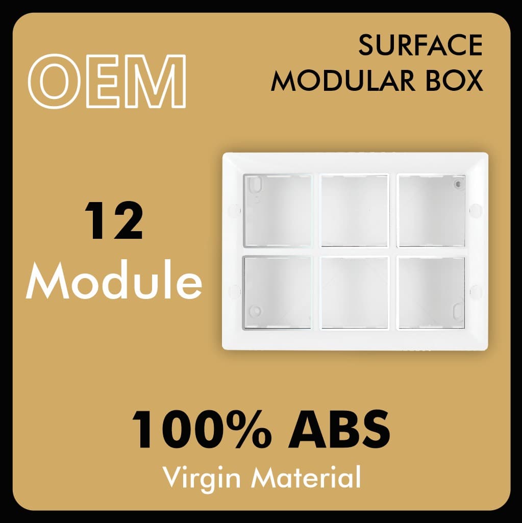 12 module surface gang box with silverline