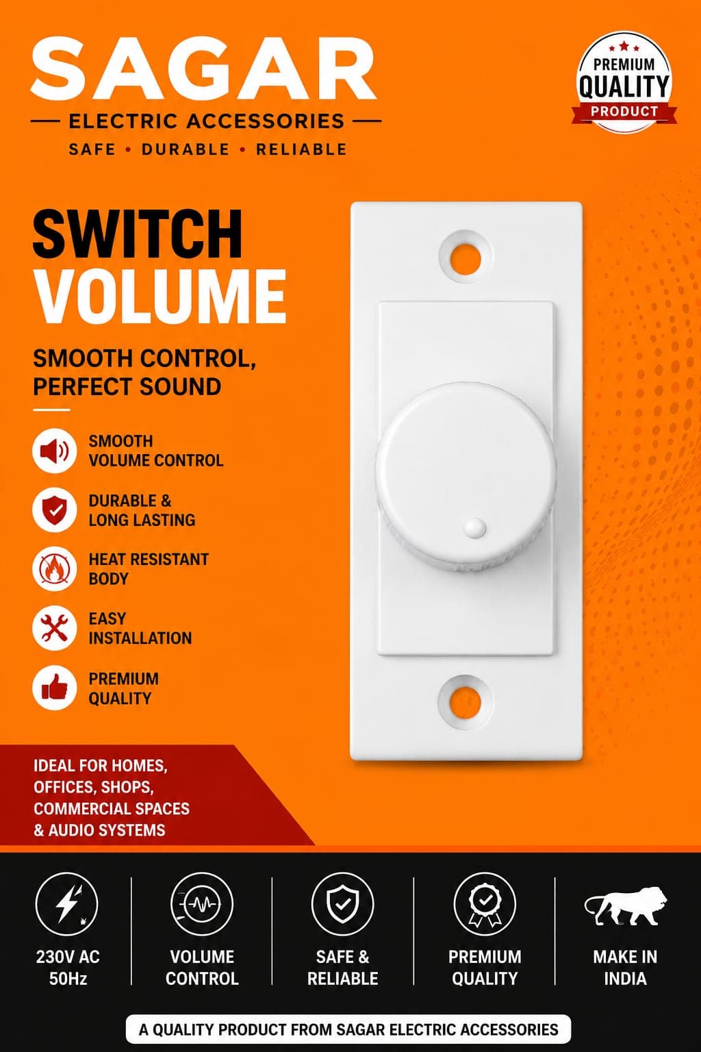 PENTA SWITCH VOLUME FAN REGULATOR